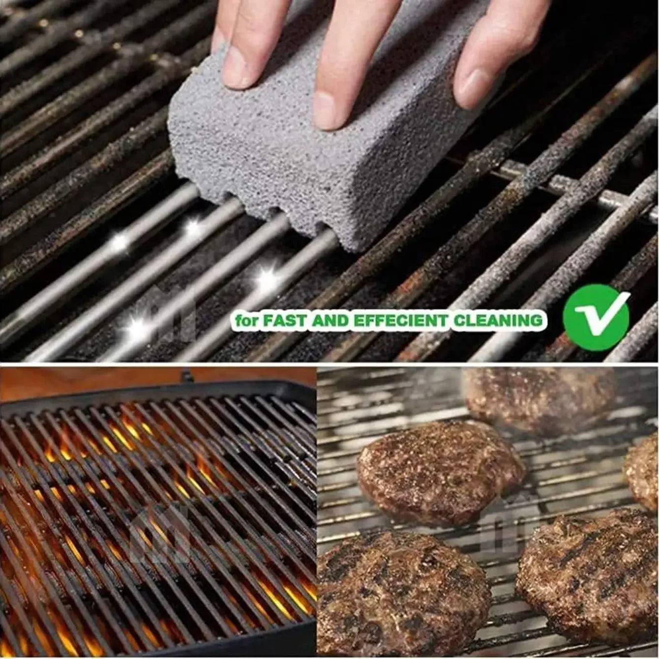 Barbecue Grill Brick Block Manual Barbecue Cleaning Stone Barbecue Shelves Stain Cleaning Scraper Barbecue Cleaning Brush 1 Pcs