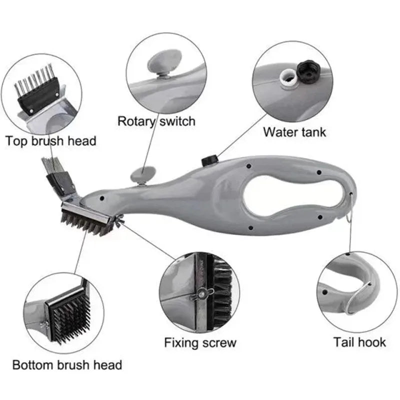 Barbecue Grill Steam Cleaning Brushes BBQ Water Spray Cleaner Brush Grill Accessories Cooking Kitchen Tool Outdoor Grill Brush