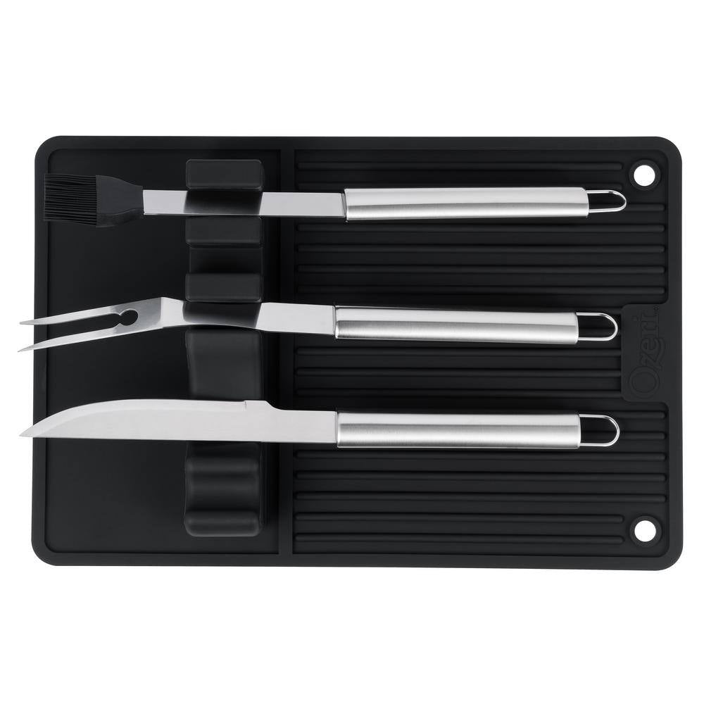 18.1 In. Silicone BQ and Grill Utensil Holder Mat