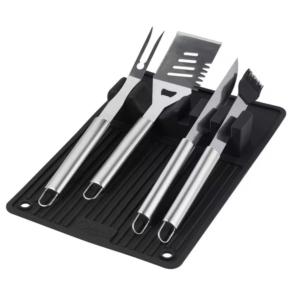 18.1 In. Silicone BQ and Grill Utensil Holder Mat