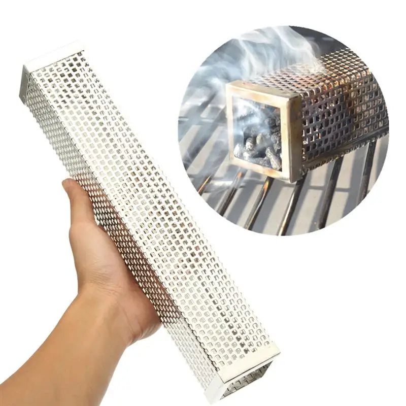 Round BBQ Grill Hot Cold Smoking Mesh Tube Smoke Generator Steel Pellet Smoker 15Cm 30Cm