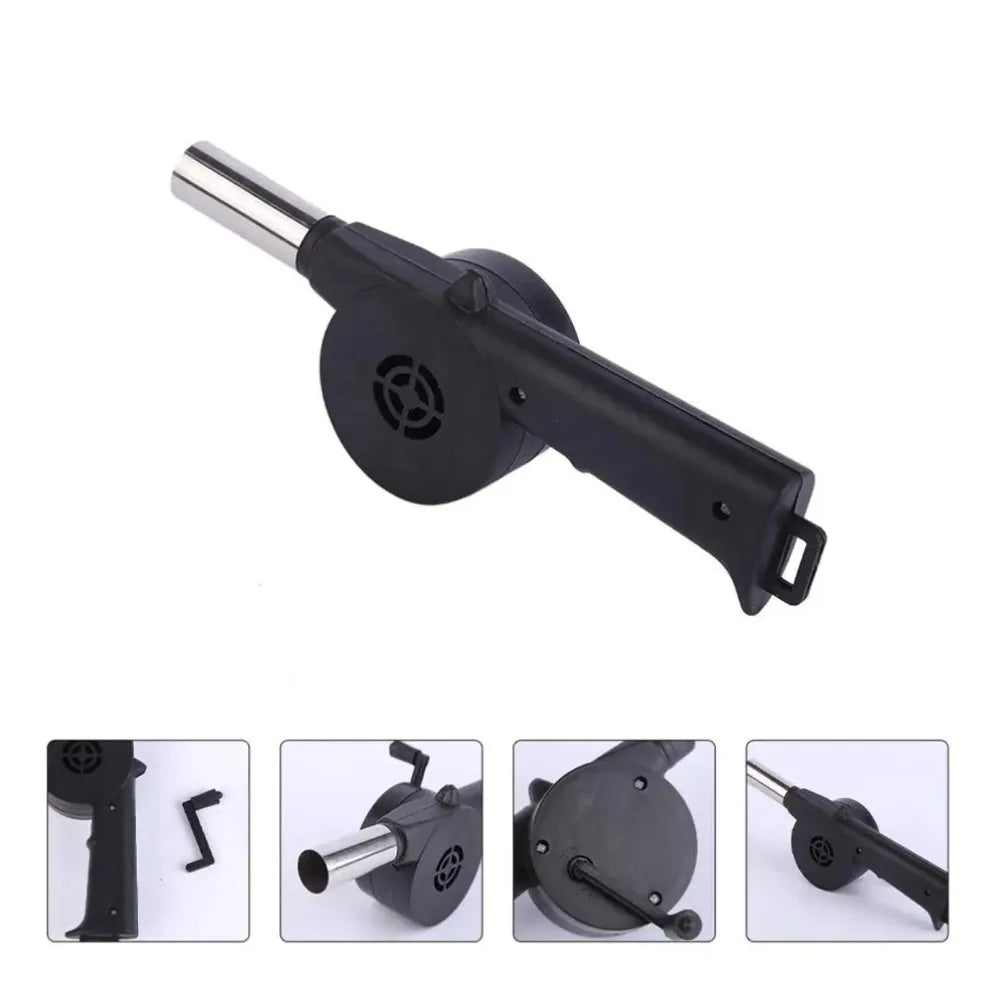 Portable Hand Crank BBQ Fan with Speed Control – Manual Air Blower for Outdoor Cooking, Grill Fan for Barbecue