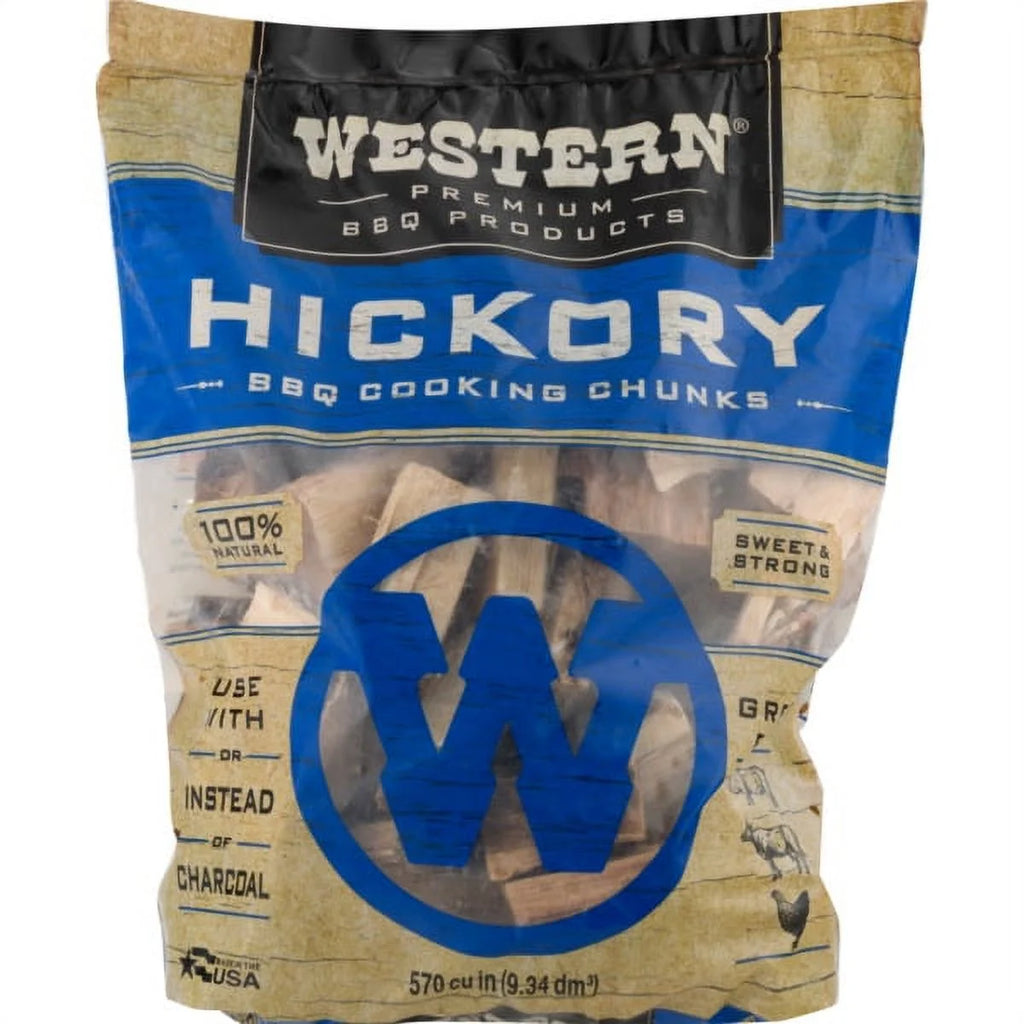 Western Premium BBQ Products Hickory BBQ Cooking Chunks, 570 Cu In