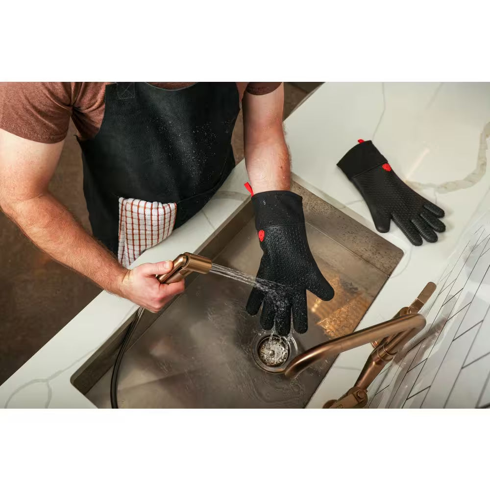 Heat-Resistant Silicone Grilling Gloves (1-Pair)