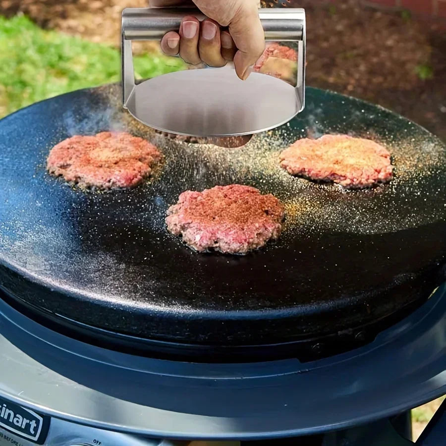 Stainless Steel Smash Burger Press Hamburger Patties Meat Masher