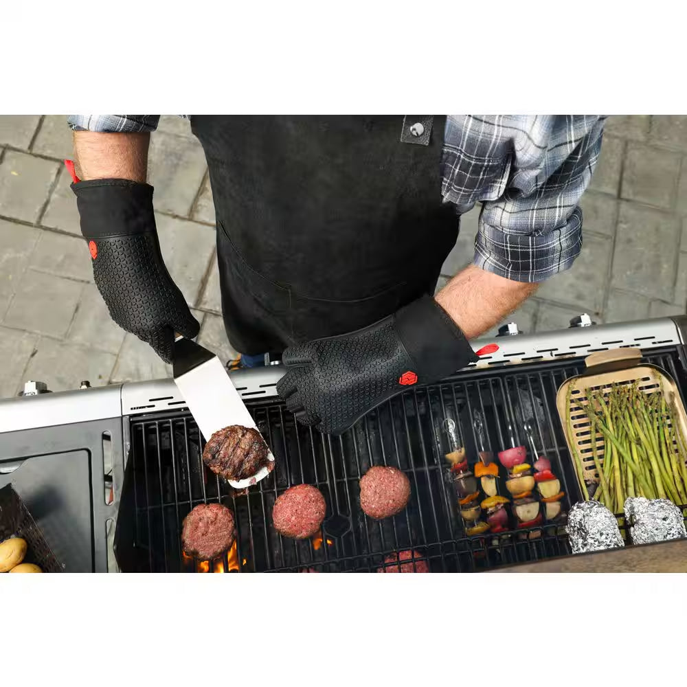 Heat-Resistant Silicone Grilling Gloves (1-Pair)