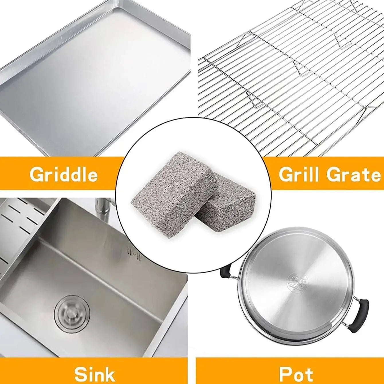 Barbecue Grill Brick Block Manual Barbecue Cleaning Stone Barbecue Shelves Stain Cleaning Scraper Barbecue Cleaning Brush 1 Pcs