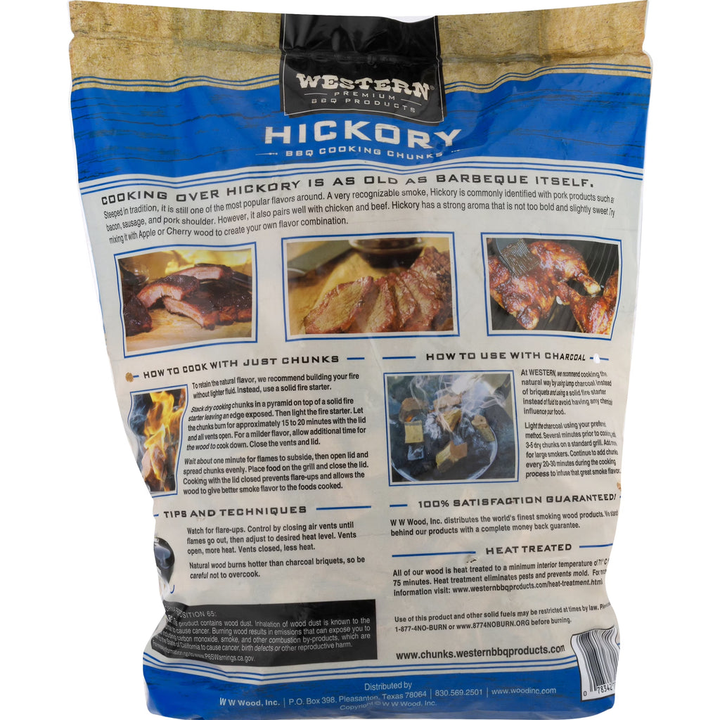 Western Premium BBQ Products Hickory BBQ Cooking Chunks, 570 Cu In