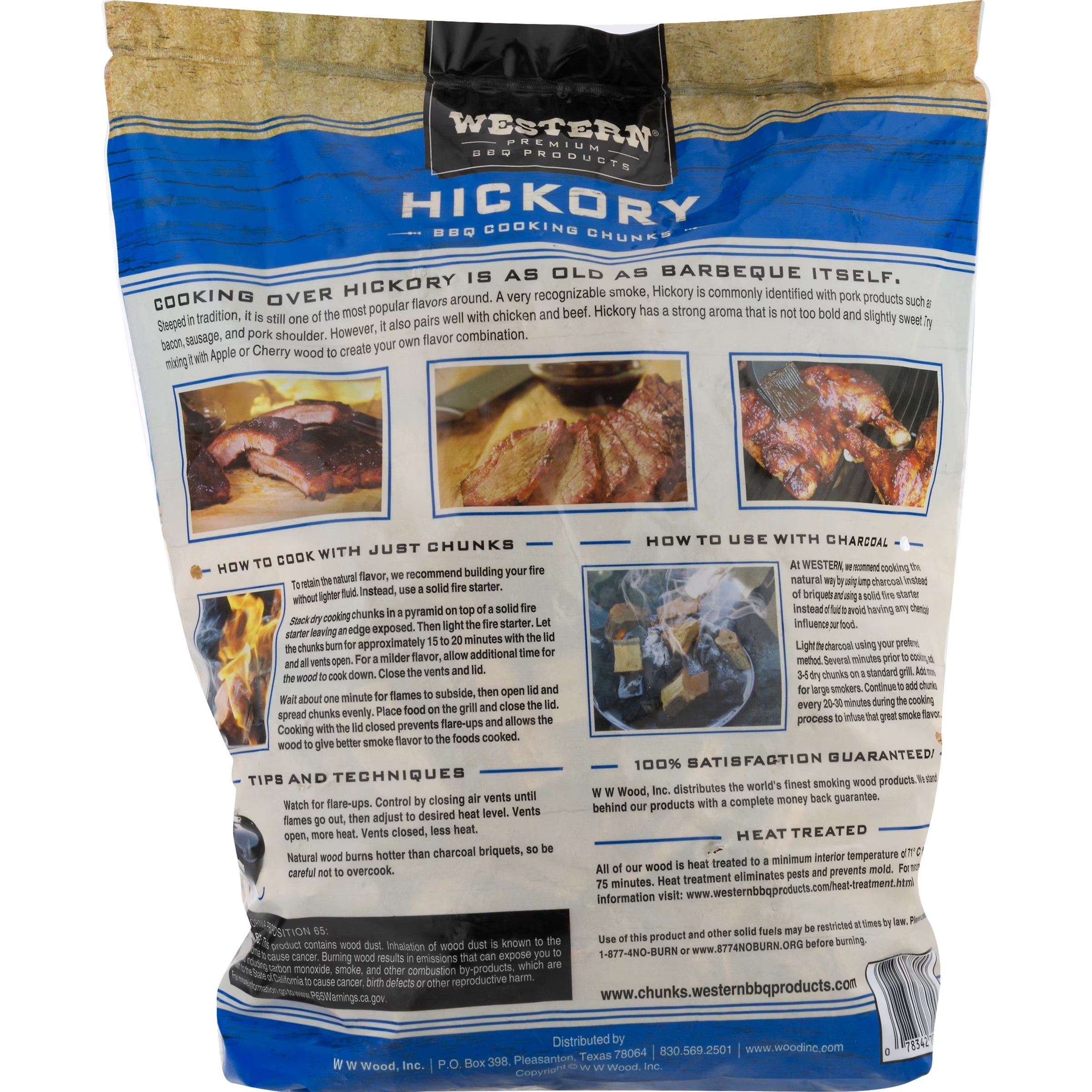 Western Premium BBQ Products Hickory BBQ Cooking Chunks, 570 Cu In