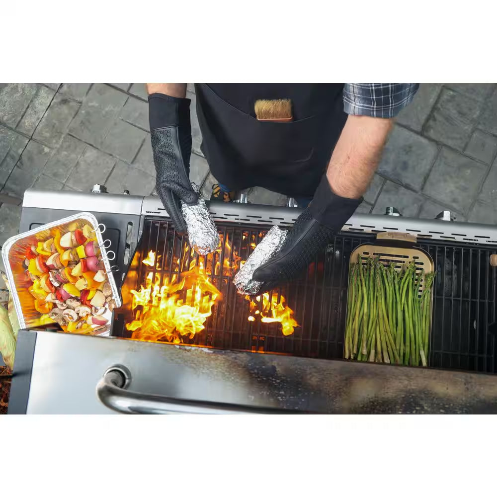 Heat-Resistant Silicone Grilling Gloves (1-Pair)