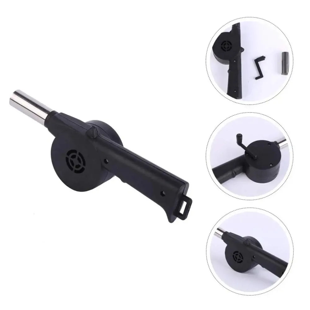 Portable Hand Crank BBQ Fan with Speed Control – Manual Air Blower for Outdoor Cooking, Grill Fan for Barbecue