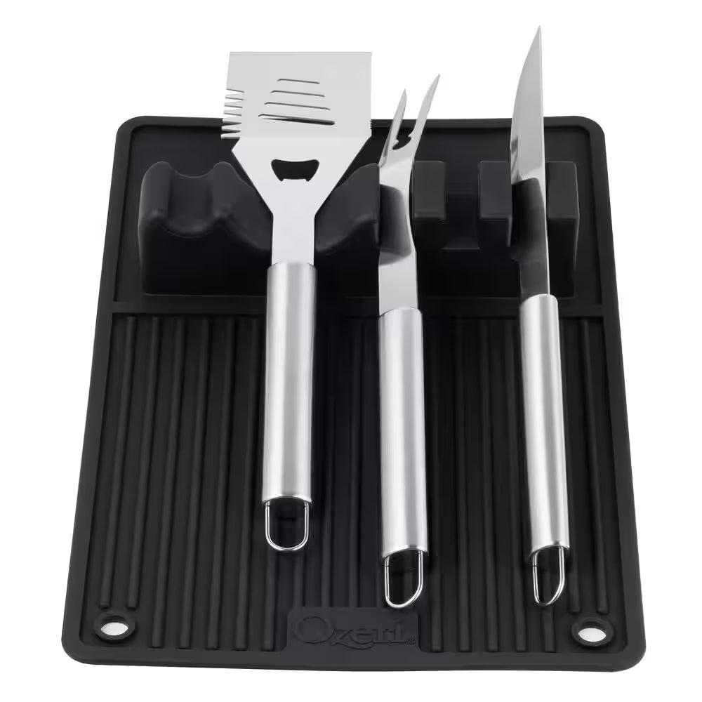 18.1 In. Silicone BQ and Grill Utensil Holder Mat