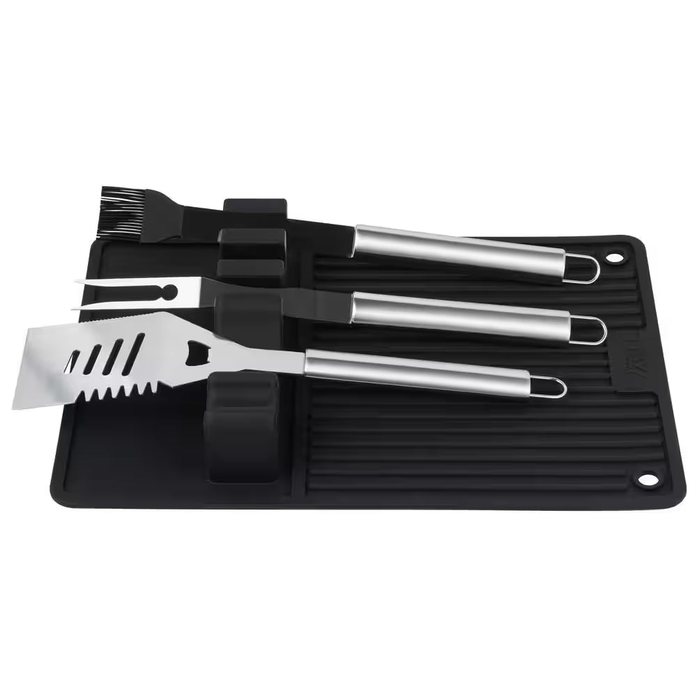 18.1 In. Silicone BQ and Grill Utensil Holder Mat
