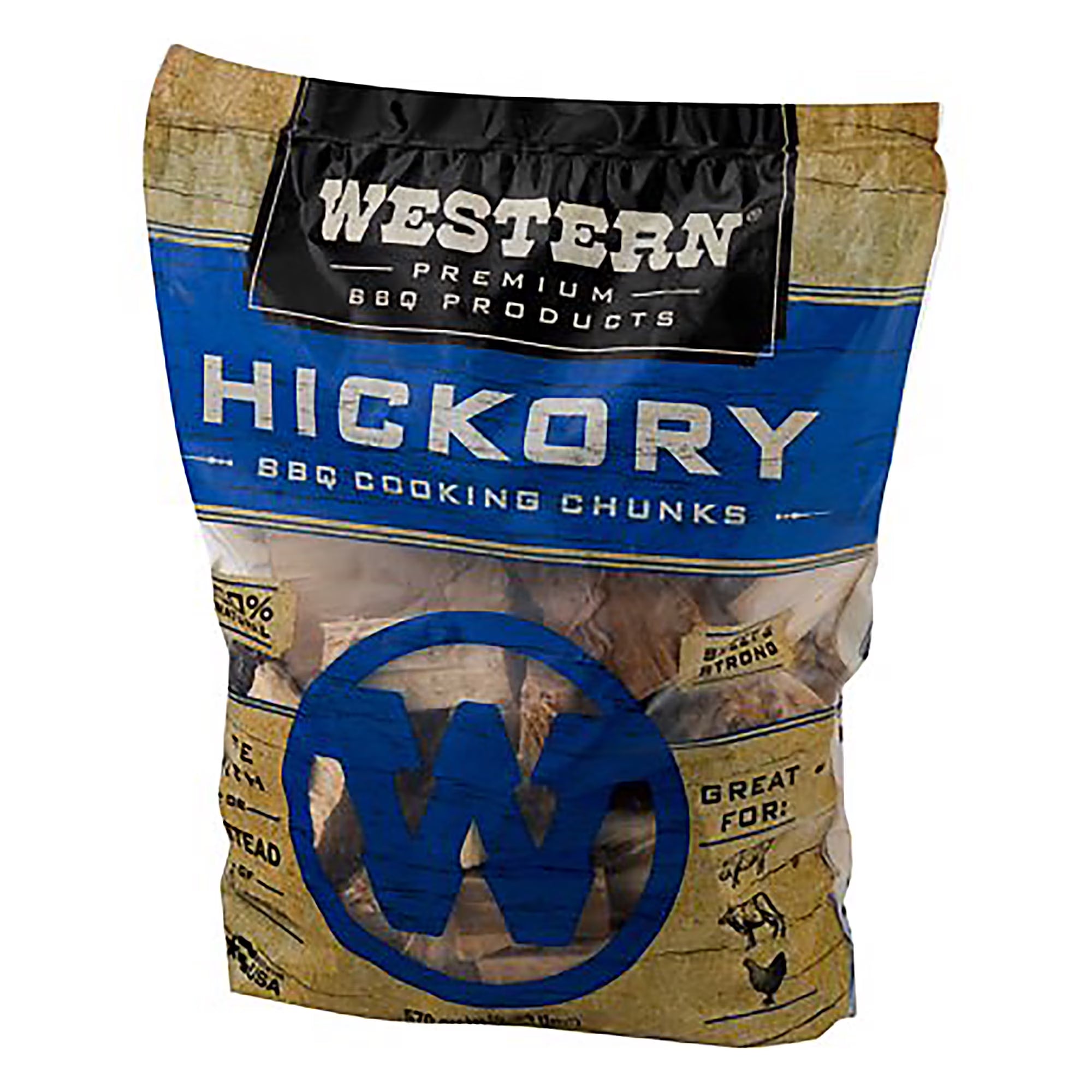 Western Premium BBQ Products Hickory BBQ Cooking Chunks, 570 Cu In