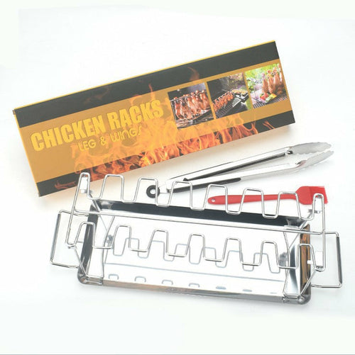Portable Grilling Basket Mesh Clip 14 Slot Stainless Steel
