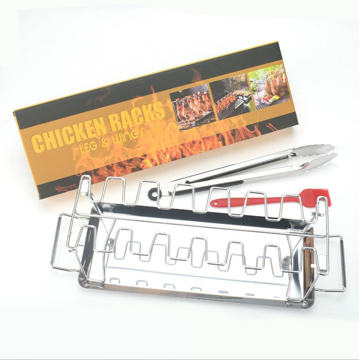 Portable Grilling Basket Mesh Clip 14 Slot Stainless Steel